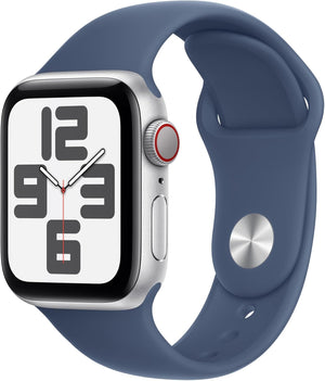 Apple Watch Series SE 2nd Gen (GPS+LTE) 40mm Silver Aluminum Case Denim Sport Band (Used)