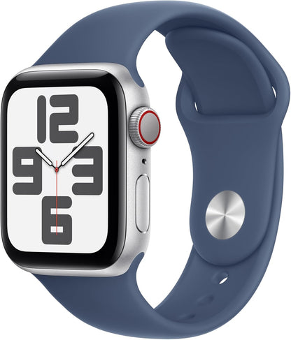 Apple Watch Series SE 2nd Gen (GPS+LTE) 40mm Silver Aluminum Case Denim Sport Band (Used)