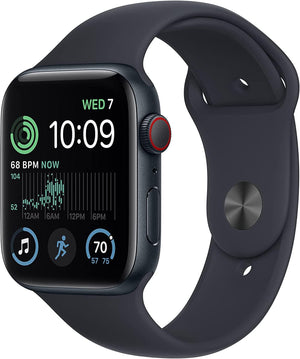 Apple Watch SE 2nd Gen (GPS + LTE) 44mm Midnight Aluminum Case & Black Sport Band (Pre-Owned) - Techable