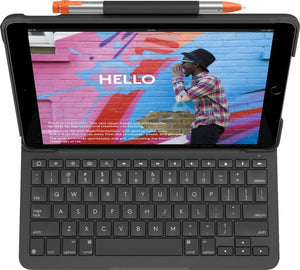 Logitech Slim Keyboard Folio Case for Apple iPad 7th / 8th / 9th Gen - Graphite (Refurbished) - Techable