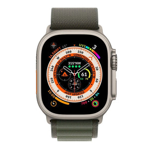 Apple Watch Series Ultra GPS+LTE 49MM Titanium Case w/Green Alpine Loop - Large (Used)