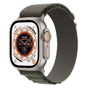 Apple Watch Series Ultra GPS+LTE 49MM Titanium Case w/Green Alpine Loop - Large (Used)