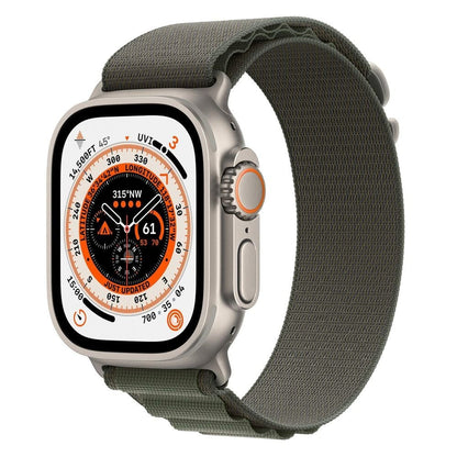 Apple Watch Series Ultra GPS+LTE 49MM Titanium Case w/Green Alpine Loop - Large (Used)