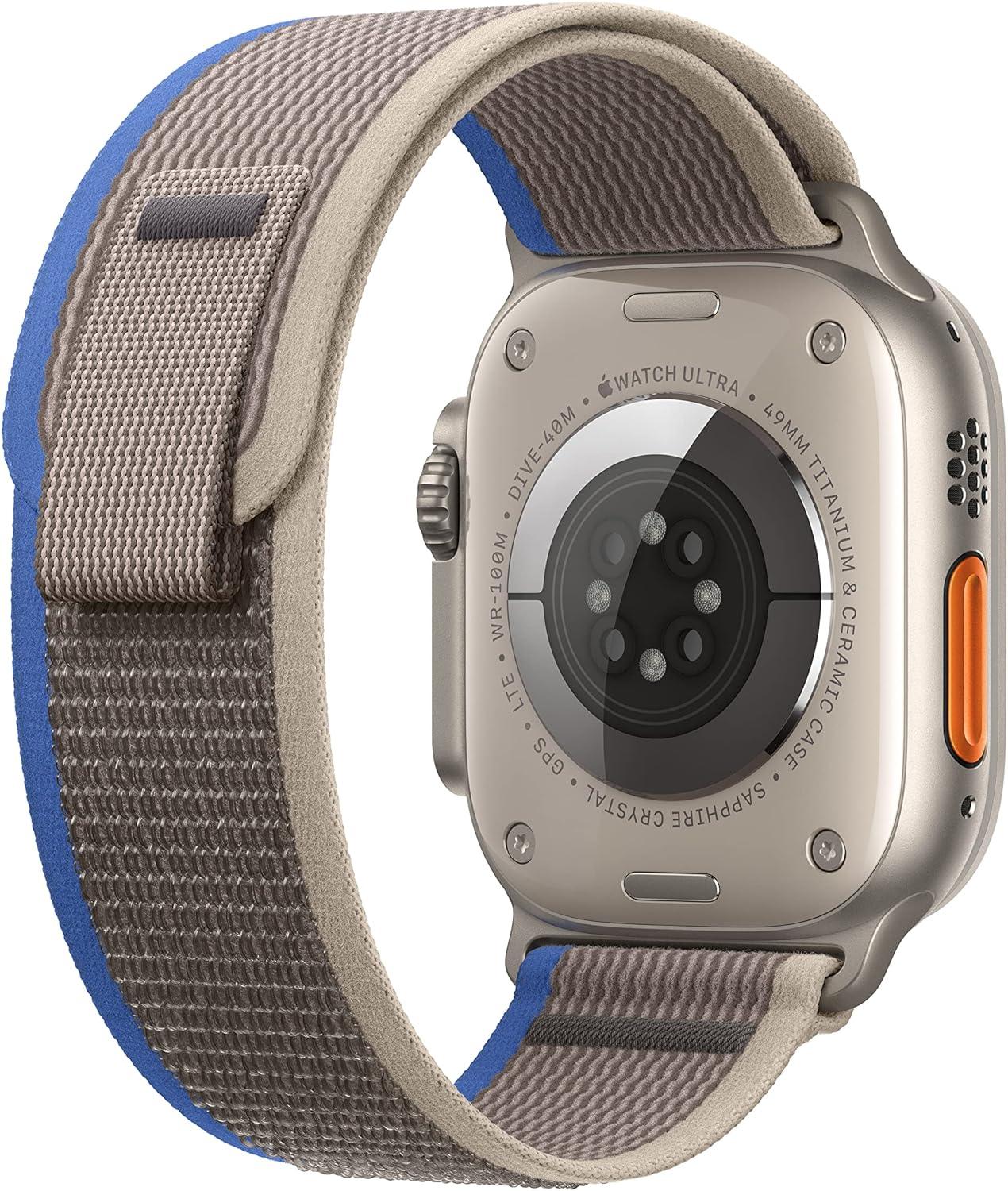 Apple Watch Series Ultra - Titanium Case w/ M/L Blue/Gray Trail Loop, Unlocked, 49mm - Refurbished - Techable