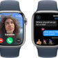 Apple Watch Series 9 (GPS + LTE) 41MM Silver Stainless Steel Case Storm Blue Sport Band (Used)