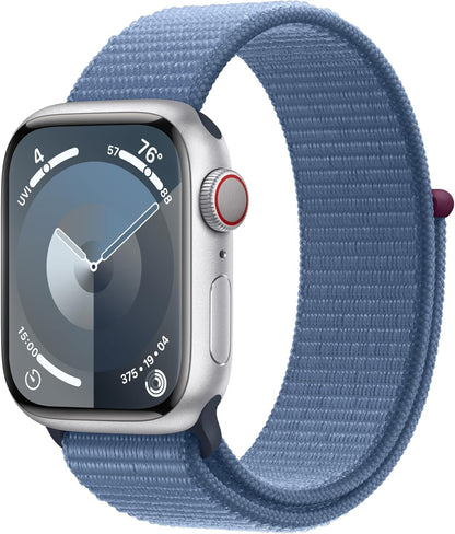 Apple Watch Series 9 (GPS+LTE) 45MM Silver Aluminum Case Winter Blue Sport Loop (Used)