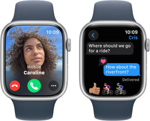 Apple Watch Series 9 (GPS + LTE) 41MM Silver Aluminum Case Storm Blue Sport Band (Used)