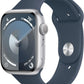 Apple Watch Series 9 (GPS + LTE) 41MM Silver Aluminum Case Storm Blue Sport Band (Used)