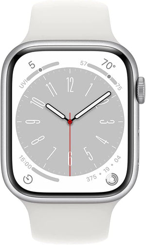 Apple Watch Series 8 (GPS) 41MM Silver Aluminum Case White Sport Band (Used)