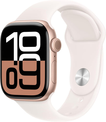 Apple Watch Series 10 (GPS+LTE) 46MM Rose Gold Aluminum Case Light Blush Sport Band (Pre-Owned)