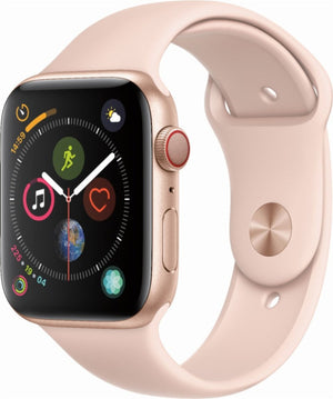 Apple Watch Series 4 (GPS + LTE) 44mm Gold Aluminum Case & Pink Sand Sport Band (Refurbished)