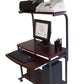 STS7801 32" Rolling Compact Computer Desk with Printer Shelf - Dark Cherry