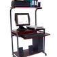 STS7801 32" Rolling Compact Computer Desk with Printer Shelf - Dark Cherry