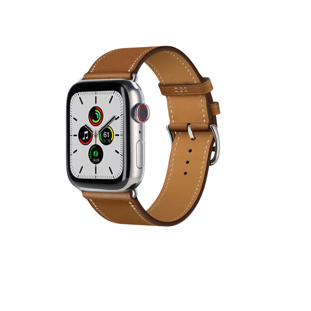 Apple - brown Genuine Apple Watch 44mm/45mm/46mm Leather Loop Band Strap
