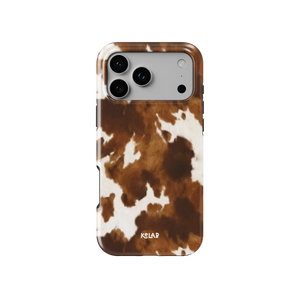 Milk & Mahogany | Brown & Cream Cow Print iPhone Case