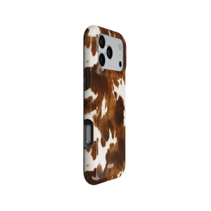 Milk & Mahogany | Brown & Cream Cow Print iPhone Case