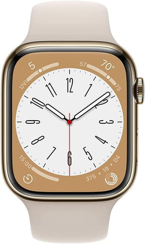 Apple Watch Series 8 (GPS + LTE) 41MM Gold Stainless Steel Case Starlight Sport Band (Used)