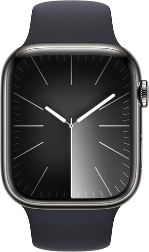 Apple Watch Series 9 (GPS + LTE) 41MM Graphite Stainless Steel Case Midnight Sport Band (Pre-Owned)