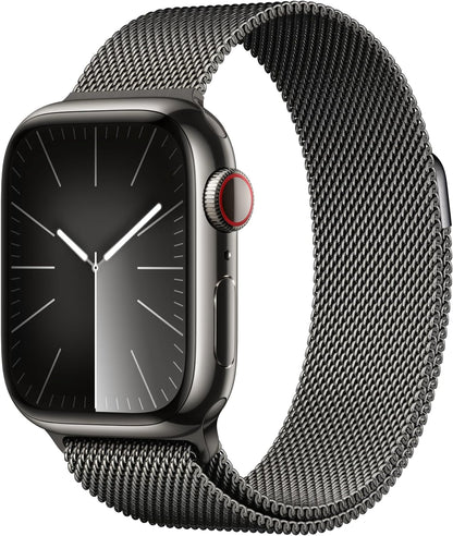 Apple Watch Series 9 (GPS + LTE) 41MM Graphite Stainless Steel Case & Milanese Loop (Pre-Owned)