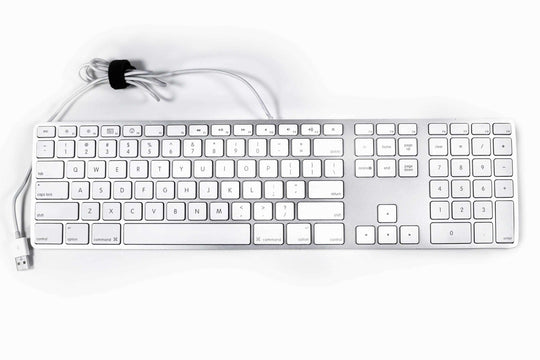 Apple Wired Keyboard with USB - A1243 | Model MA110LL/A, MB110LL/B | Slim, Full-Size Keyboard with Numeric Keypad - Techable