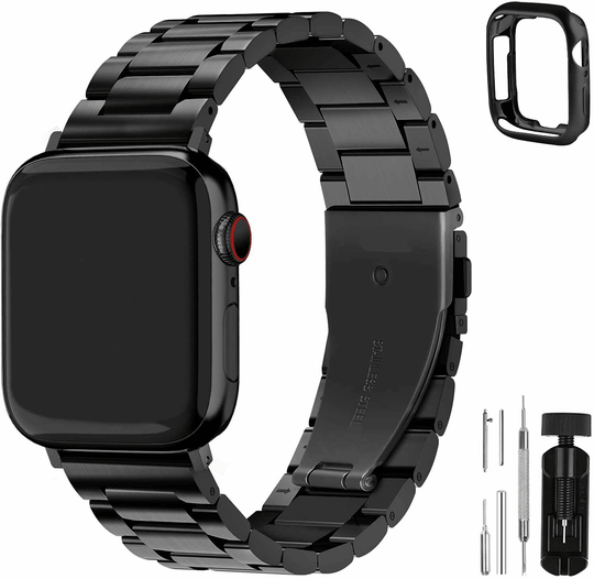Stainless Steel Band Strap + Case For Apple Watch Series 8 7 6 5 4 SE 41/44/45mm - Techable